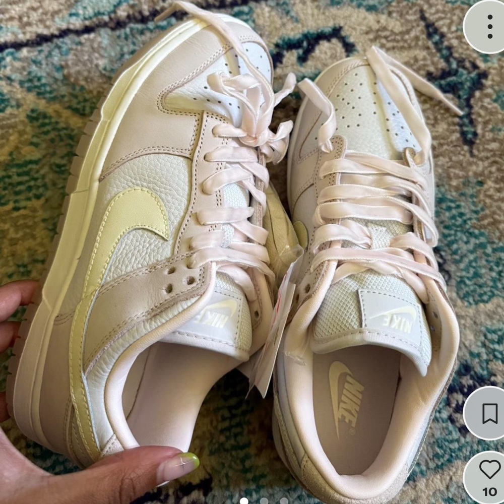 Nike Women's Cream and White Sneakers